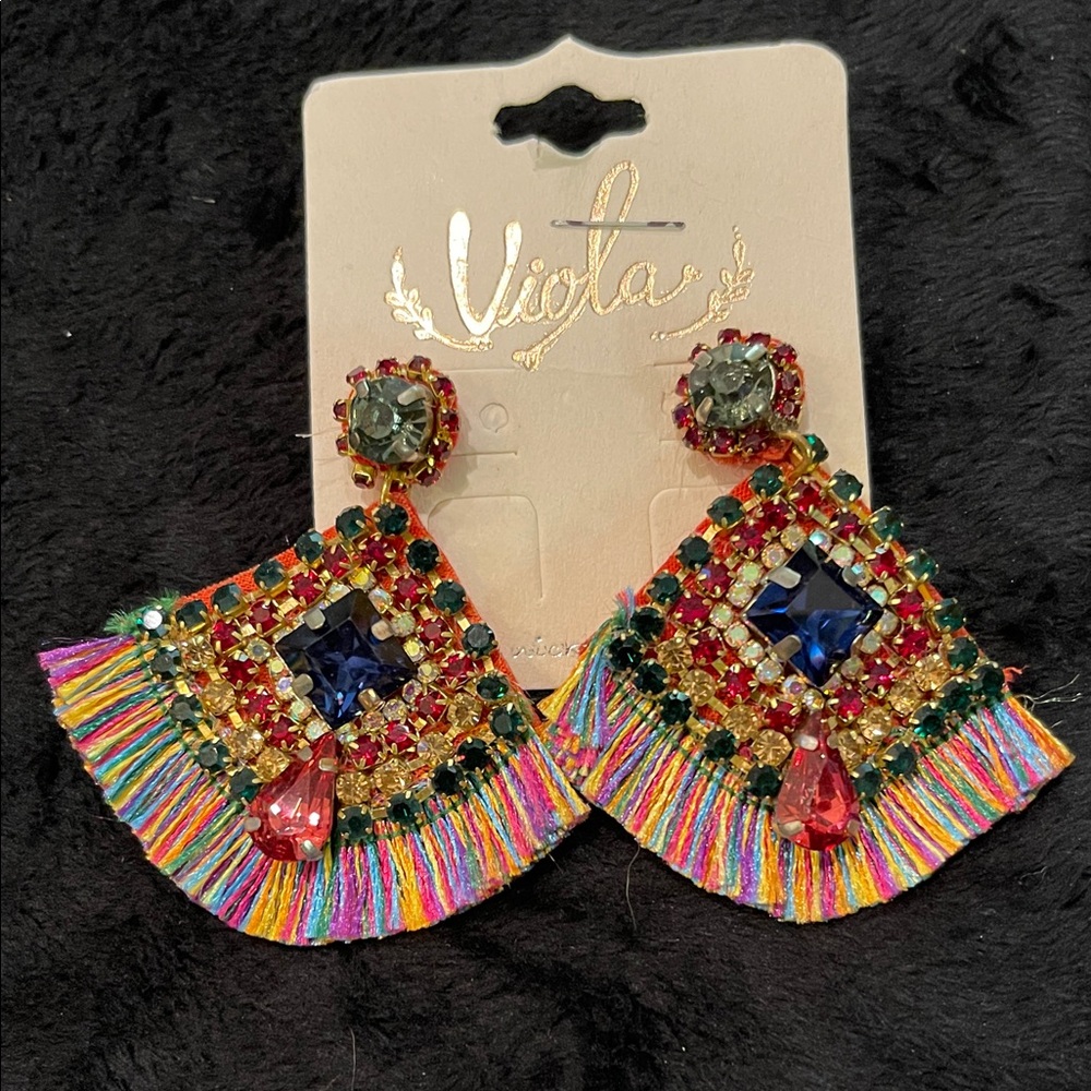 Vibrant Multicolor Fringe Earrings